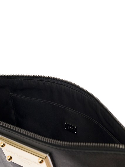 Herren Taschen Kuriertaschen Dolce & Gabbana Leder Umhängetasche Mit Logoplakette in Schwarz für Herren 