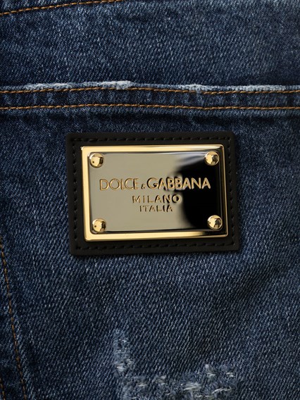 Uomo Abbigliamento da Jeans da Jeans dritti Jeans loose blu lavato con rottureDolce & Gabbana in Denim da Uomo colore Blu 
