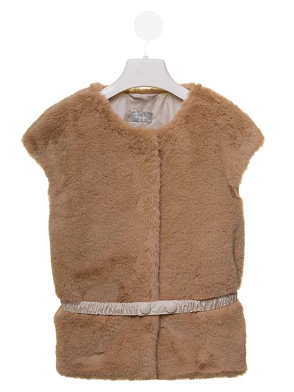 Perforatie gemakkelijk Belastingen Il Gufo Kids Girl's Beige Belted-Waist Faux-Fur Gilet IL GUFO KIDS Price |  Gaudenzi Boutique