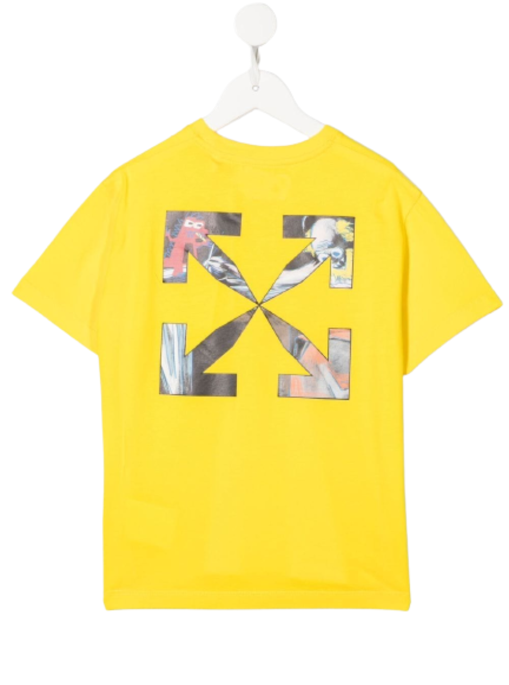 T-shirt Stampa Monster Arrow in Cotone Giallo Bambino Off White Kids ...