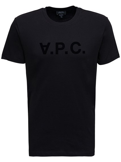 Black Cotton T-Shirt with Logo A.P.C. 