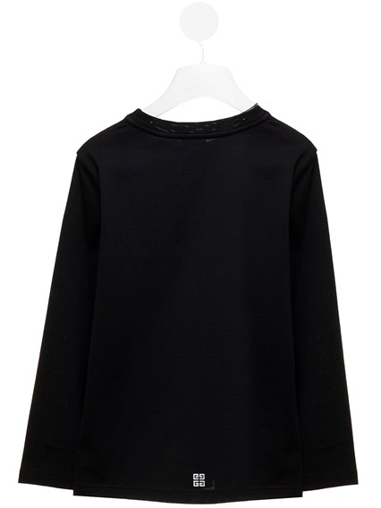 Black Cotton Long Sleeved T-Shirt with 4G Print Givenchy Kids Boy GIVENCHY  KIDS Price | Gaudenzi Boutique