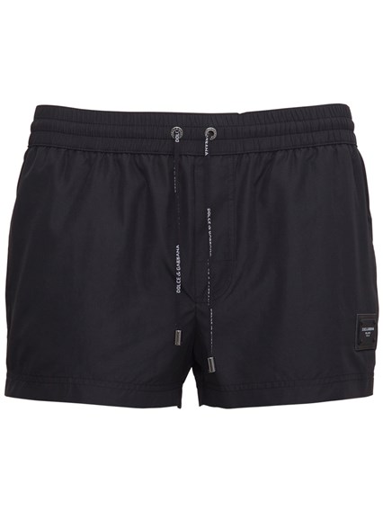 Black nylon Swim Shorts with logo DOLCE 