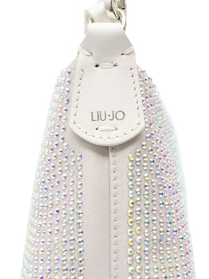 kapitalisme geluid Symptomen Liu Jo Leonie Hanne Woman's Hobo Mini White Leather Handbag with  Rhinestones LIU JO Price | Gaudenzi Boutique