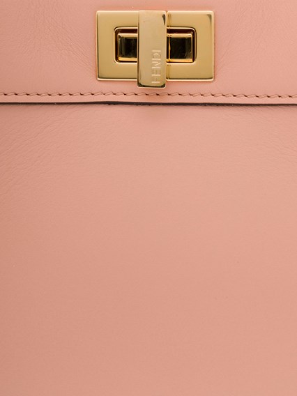 'Mini Peekaboo' Pink Shoulder Bag with Baguette Pocket in Leather Woman  Fendi