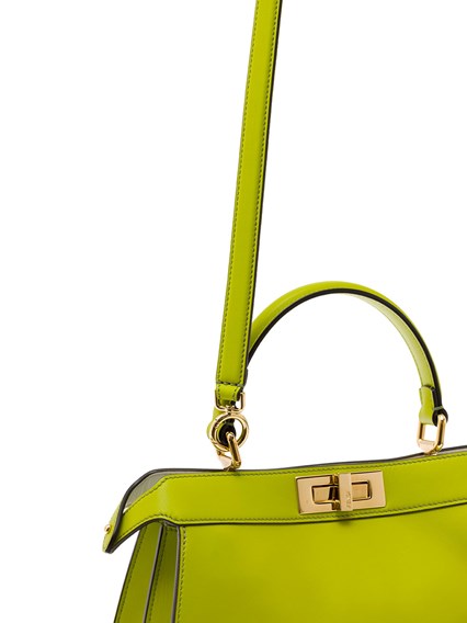 'Peekaboo ISeeU Medium' Acid Green Handbag with Shoulder Strap in Leather  Woman Fendi