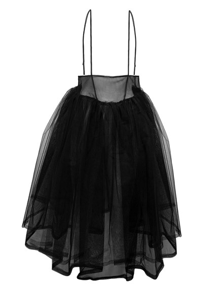 Black Nylon Tulle Skirt with Suspenders Woman Noir Kei Ninomiya