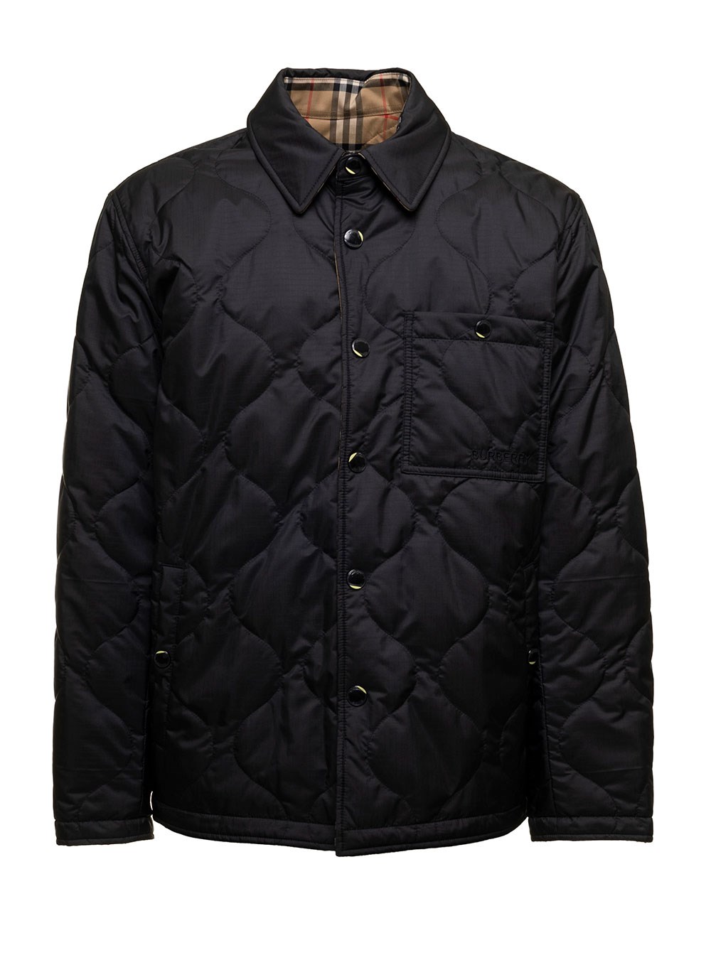 Burberry Man's Reversible Quilted Nylon Jacket Black available on ...