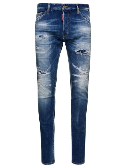 Druppelen regeling Merchandising Cool Guy' Light Blue Jeans with Used Wash and Destroyed Details in Stretch  Cotton Denim Man Dsquared2 DSQUARED2 Price | Gaudenzi Boutique