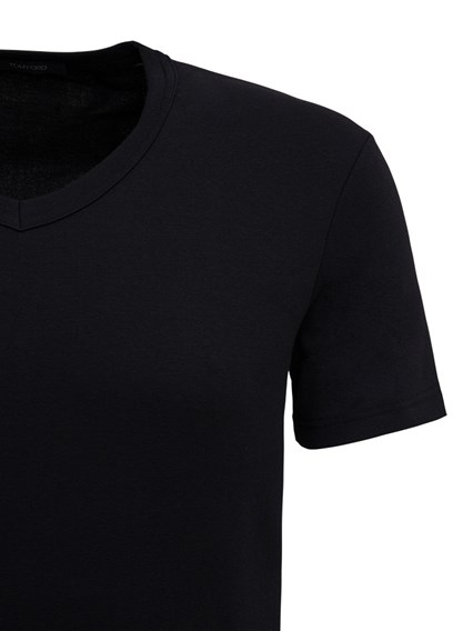 Tom Ford Man's Black Stretch Cotton V-Neck TShirt TOM FORD Price | Gaudenzi  Boutique