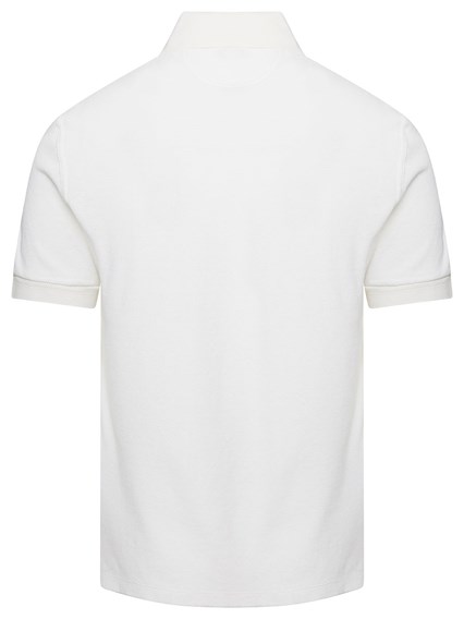 White Polo T-Shirt Fleece Texture in Cotton Blend Man White available on  Gaudenzi Boutique - US