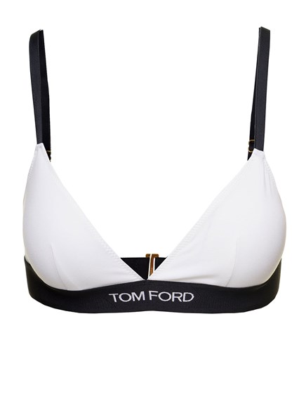 Black Triangle Bra with Logo in Stretch Modal Woman Tom Ford TOM FORD Price  | Gaudenzi Boutique