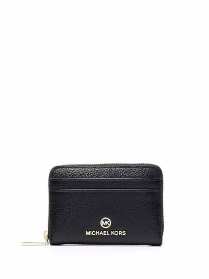 Black Leather Wallet with Metal Logo MICHAEL MICHAEL KORS Price | Gaudenzi  Boutique