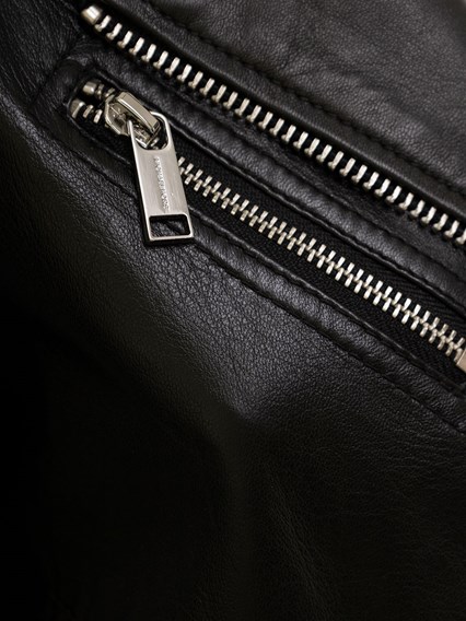 M Michael Kors Woman's Black Leather Biker Jacket MICHAEL MICHAEL KORS  Price | Gaudenzi Boutique