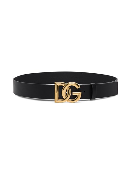 Black Leather Belt with Logo Buckle DOLCE E GABBANA Price | Gaudenzi  Boutique