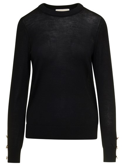 Black Crewneck Light Sweater in Wool Woman M Michael Kors MICHAEL MICHAEL  KORS Price | Gaudenzi Boutique