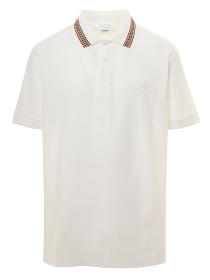 White Polo Shirt with Icon Stripe in Cotton Man White available on Gaudenzi  Boutique - US