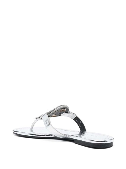 Miller' Silver-Tone Thong Sandal with Crystal Embellished Logo in Metallic  Leather Woman Tory Burch TORY BURCH Price | Gaudenzi Boutique