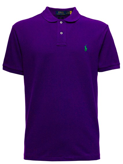 Purple Cotton Piquet Polo Shirt with Logo Violet available on Gaudenzi  Boutique - US