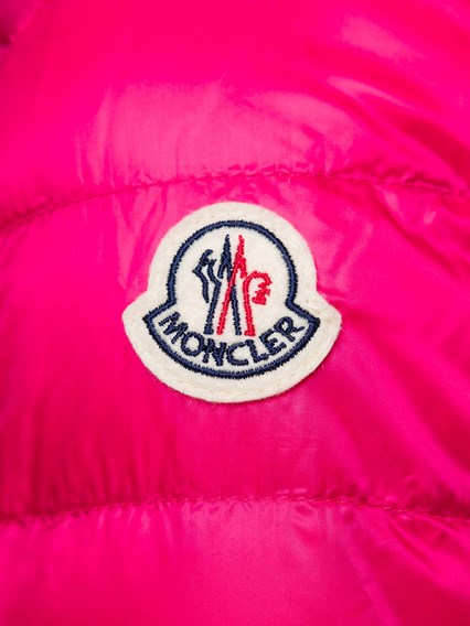 'Lans' Fuchsia High-Neck Down Jacket with Front Flap Pockets in Nylon ...