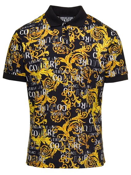 Verslaggever gebaar Vestiging Multicolor Polo Shirt with All-Over Barocco Logo Print in Cotton Man VERSACE  JEANS COUTURE Price | Gaudenzi Boutique
