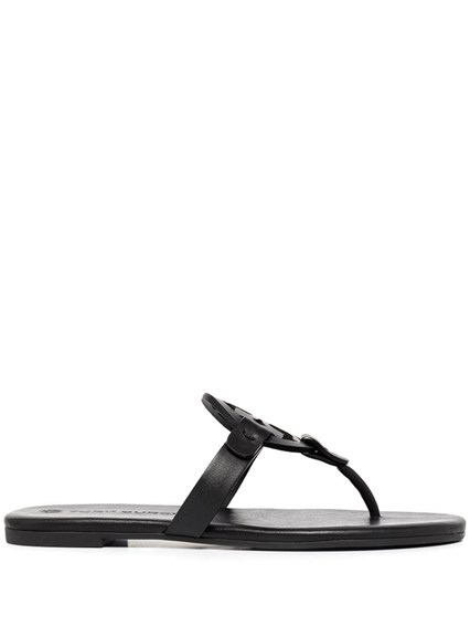 Tory Burch Woman's Black Leather Sandals with Logo TORY BURCH Price |  Gaudenzi Boutique