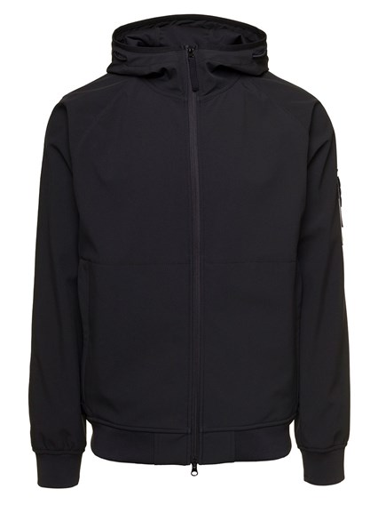 Black Hooded Zip Up Jacket Stretch Polyester Man Stone STONE ISLAND Price | Gaudenzi Boutique