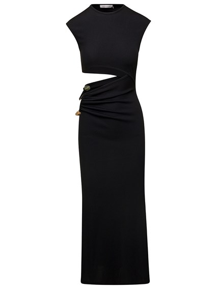 long black polyester dress