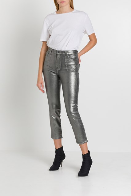 j brand silver metallic jeans