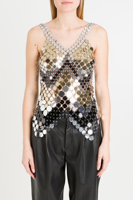 metallic mesh top