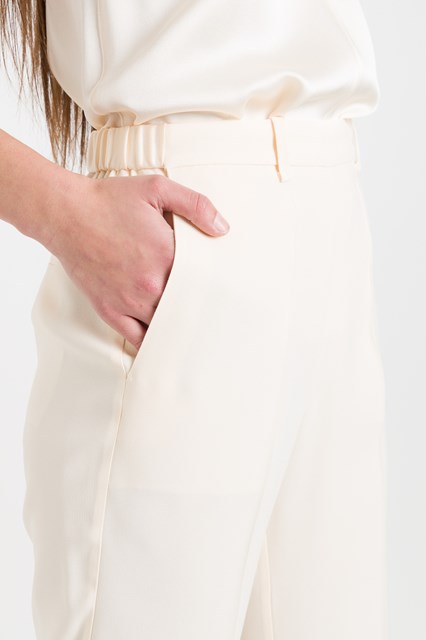 white satin trousers