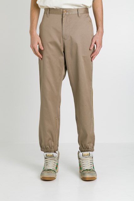 gucci pants with stripe down the side