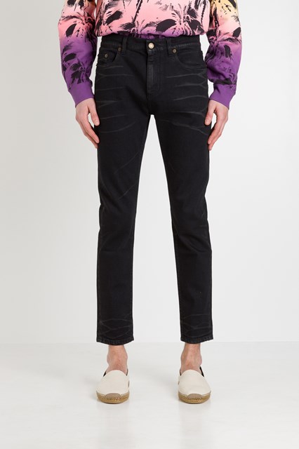 saint laurent coated jeans