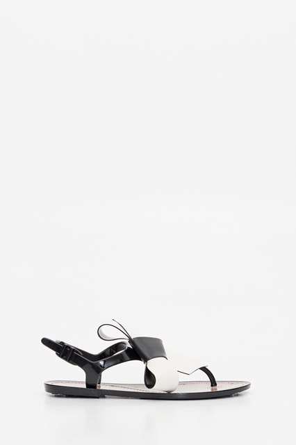 black bow flat sandals