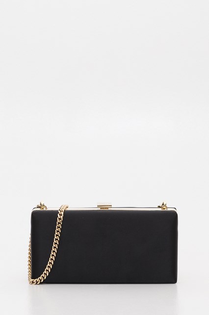 black satin clutch