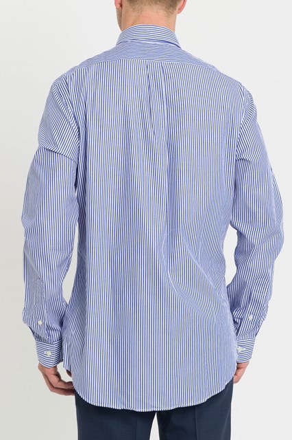 Striped shirt with embroidered logo 