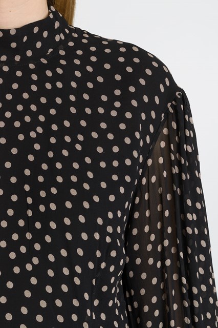 ganni dotted georgette blouse