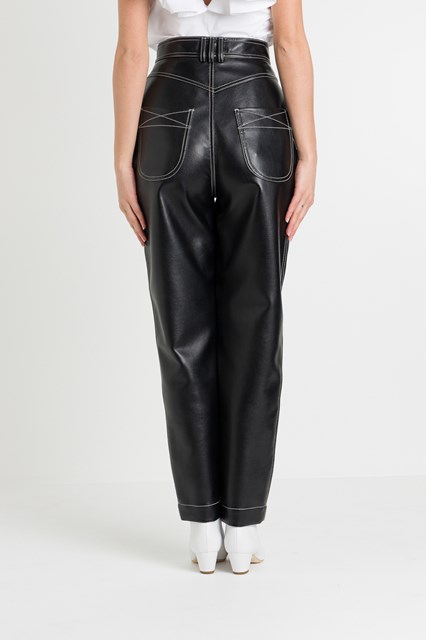 faux leather trousers