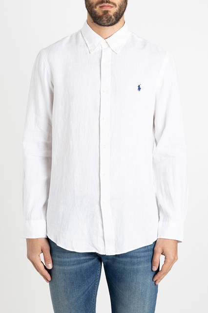 ralph lauren white linen shirt