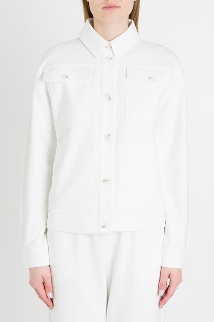 white jersey jacket