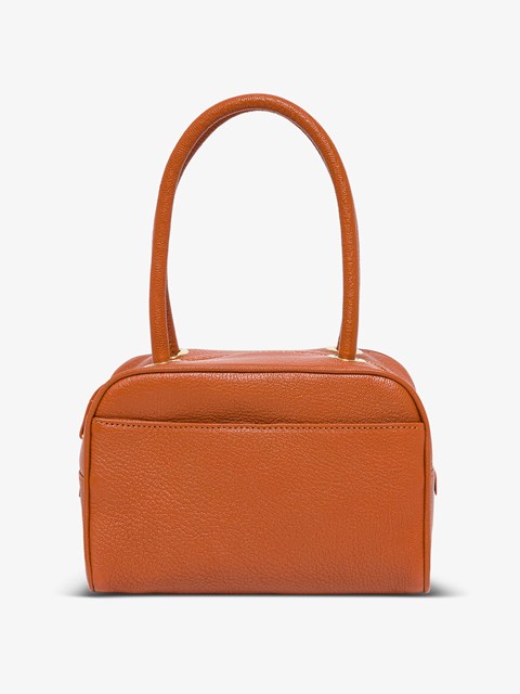 cognac leather shoulder bag