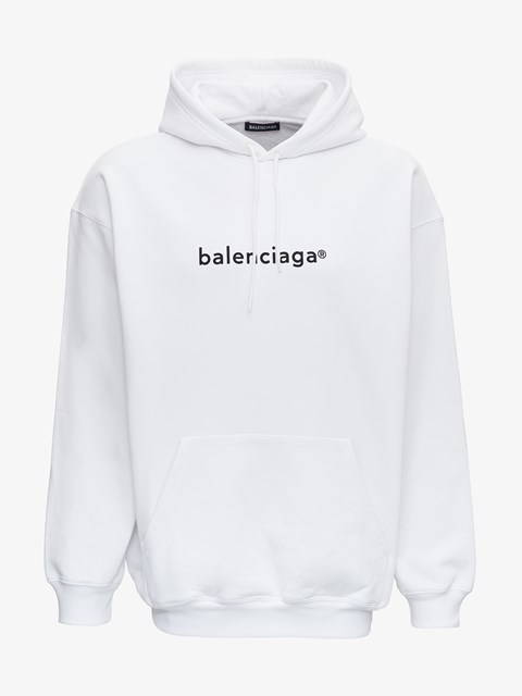 balenciaga white logo hoodie