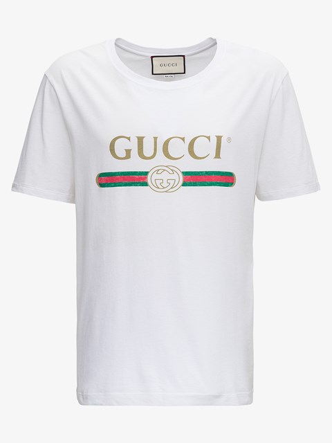 Gucci Fake Washed Tee White available on gaudenziboutique.com - US