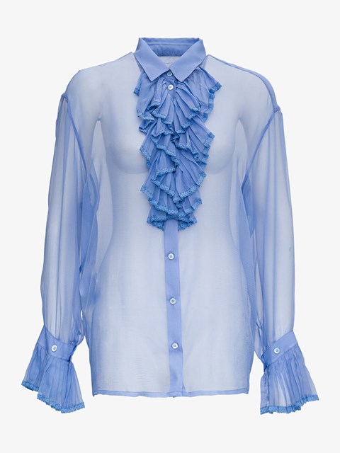 light blue chiffon blouse