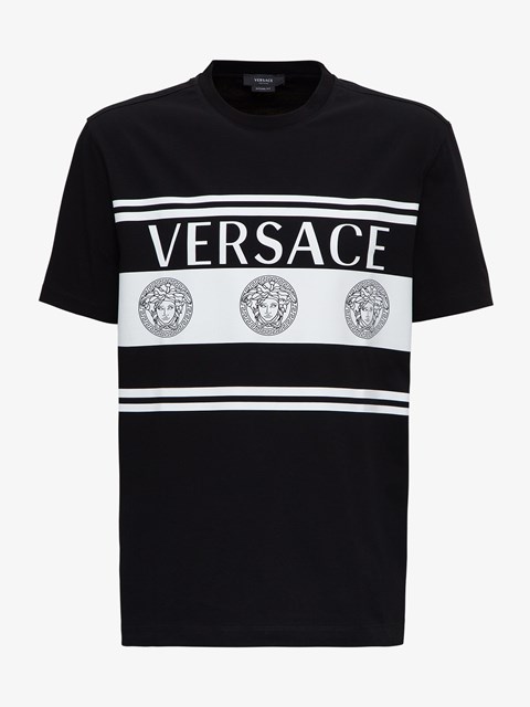 versace t shirt black and white