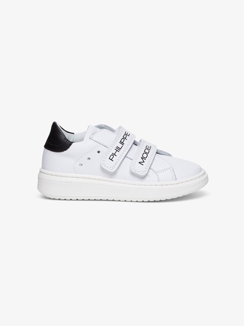 kids white leather sneakers