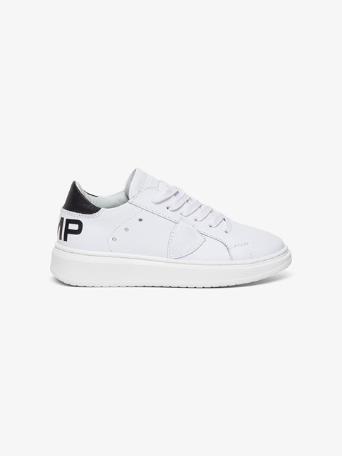 kids white leather sneakers