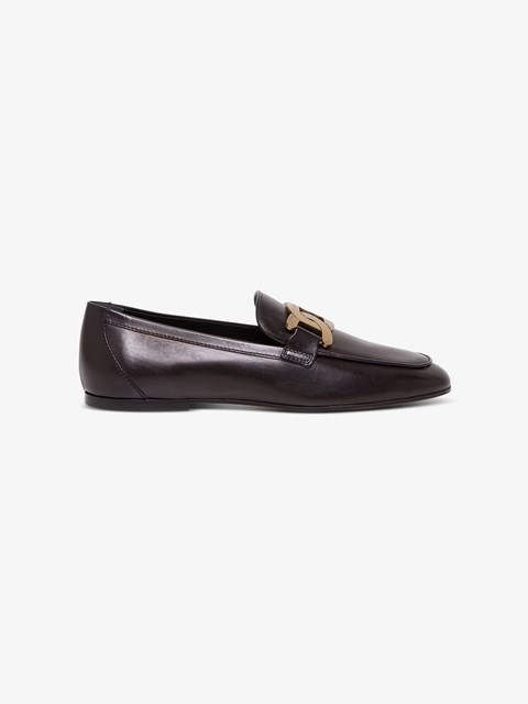 Leather Loafers with Buckle Black 