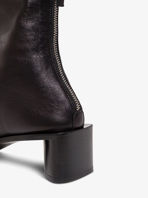 Leather Ankle Boots with Logo Black 