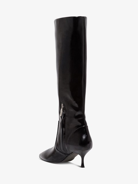 black painted leather boots